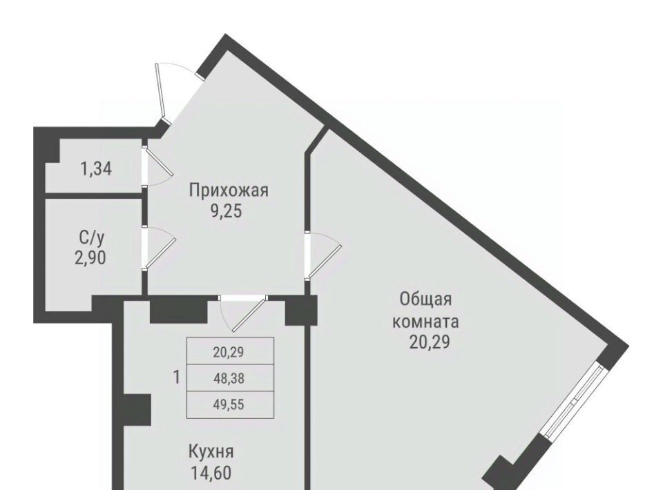 квартира г Якутск ЖК «ПАРК ПОБЕДЫ» фото 1