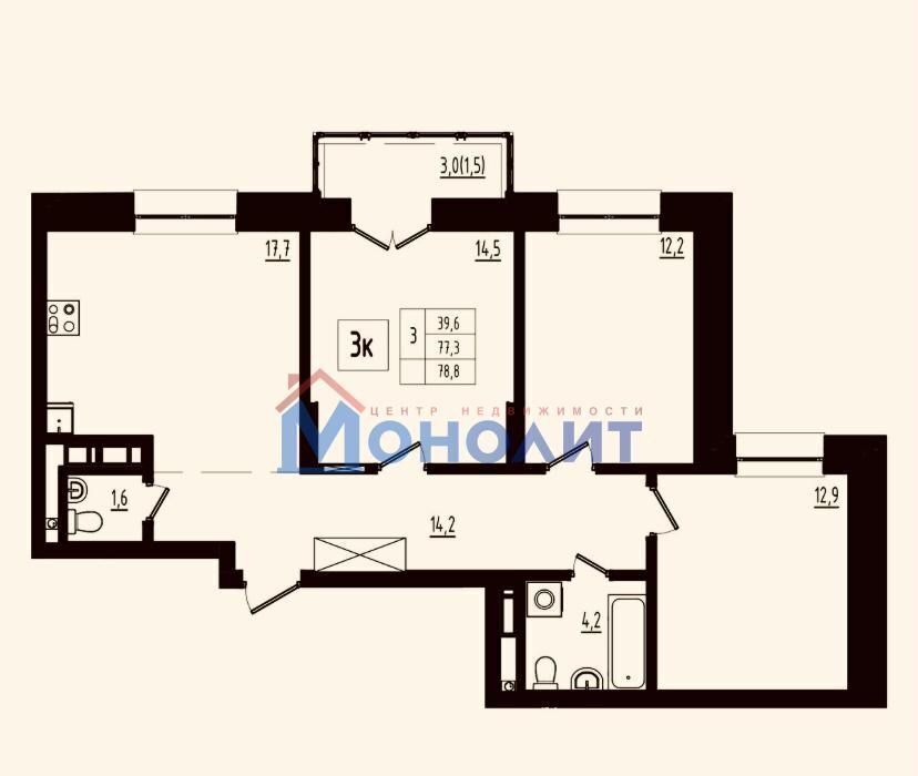 квартира г Ярославль р-н Фрунзенский ул Бурмакинская 13 фото 1