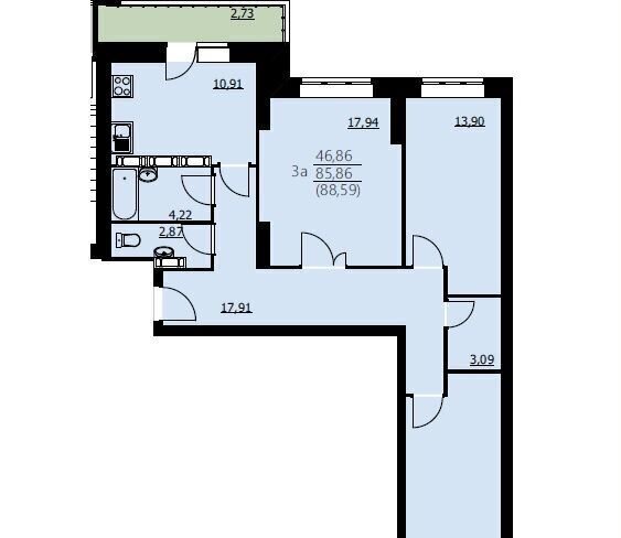квартира г Ярославль р-н Заволжский ул Красноборская 38 корп. 3 фото 2