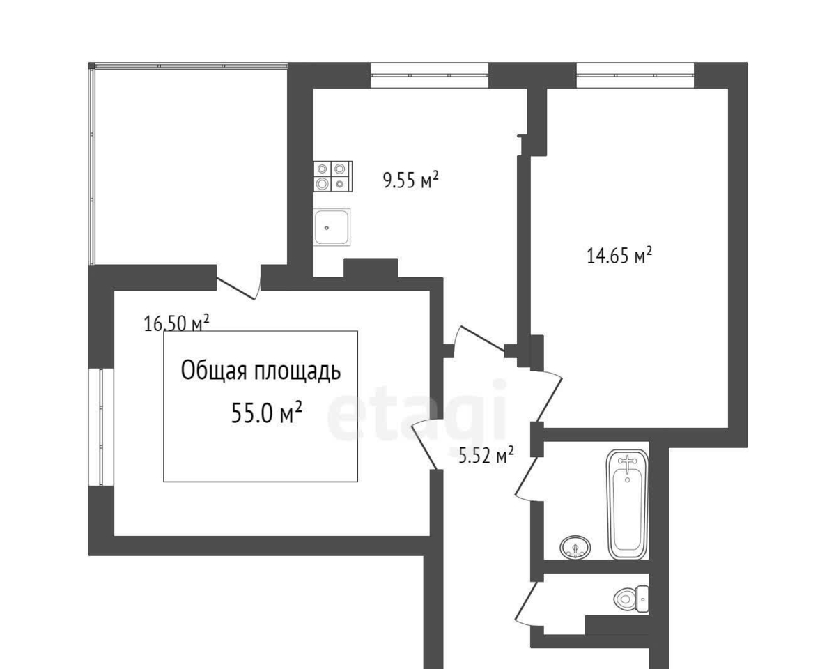квартира г Томск р-н Ленинский Каштак микрорайон Каштак-4 пр-кт Мира 41а м-н фото 19