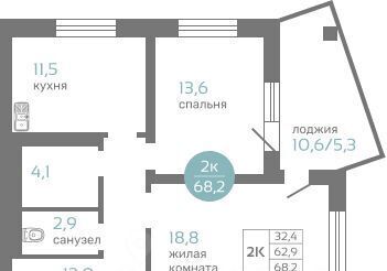 квартира г Красноярск р-н Советский ул Авиаторов 7/2 фото 1