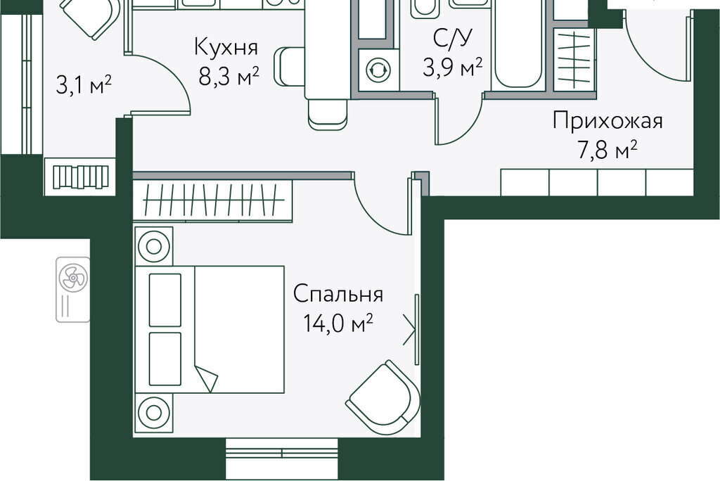 квартира г Волгоград р-н Советский 221-й микрорайон ЖК «Сиберия парк» фото 1