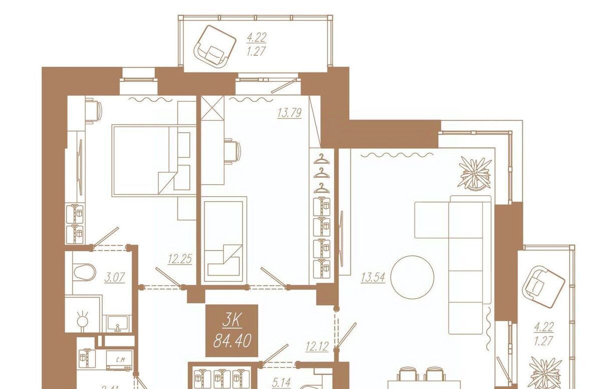 квартира г Красноярск р-н Советский ул 3-я Краснодарская ЖК «АйвазовSKY» фото 1