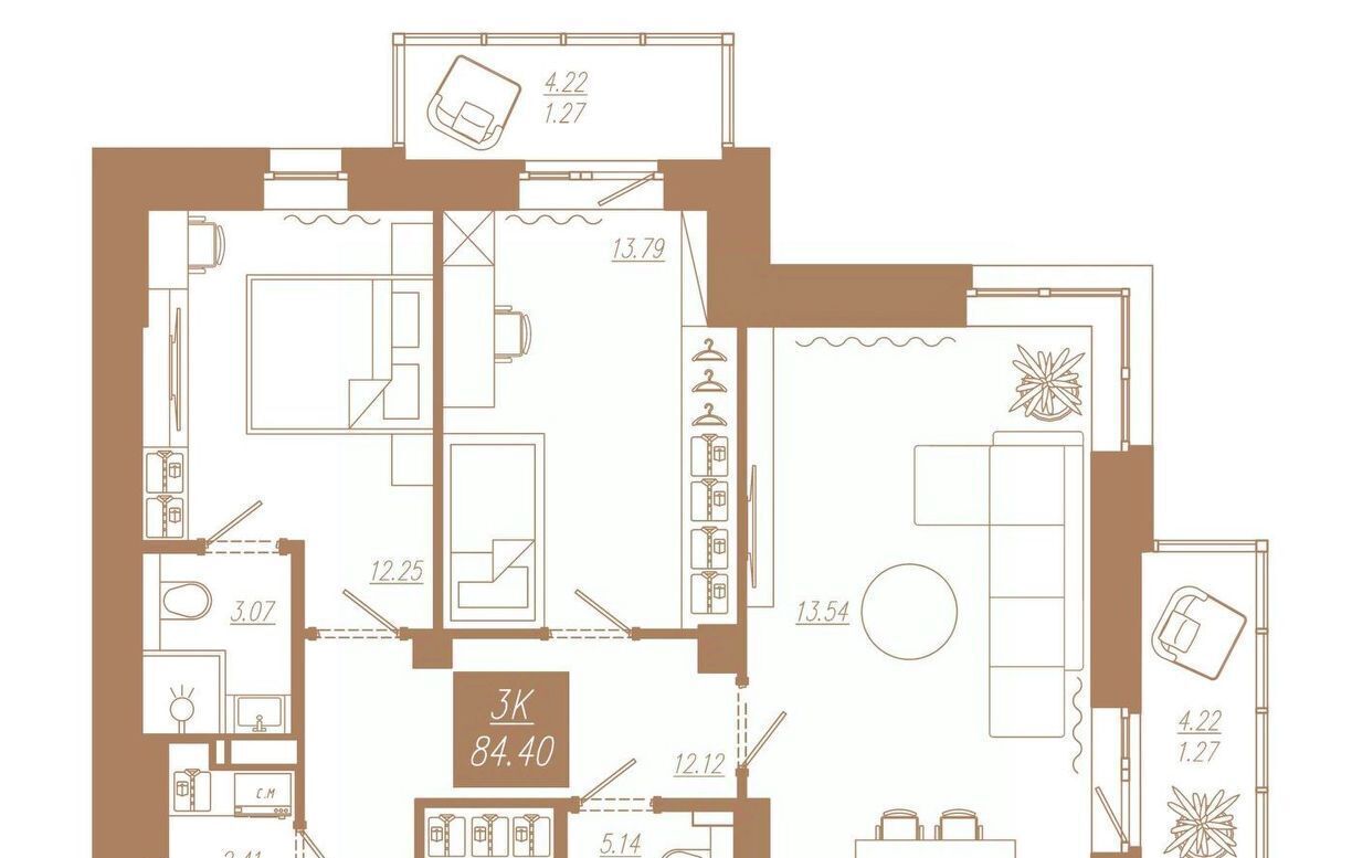 квартира г Красноярск р-н Советский ул 3-я Краснодарская 14а ЖК «АйвазовSKY» фото 1