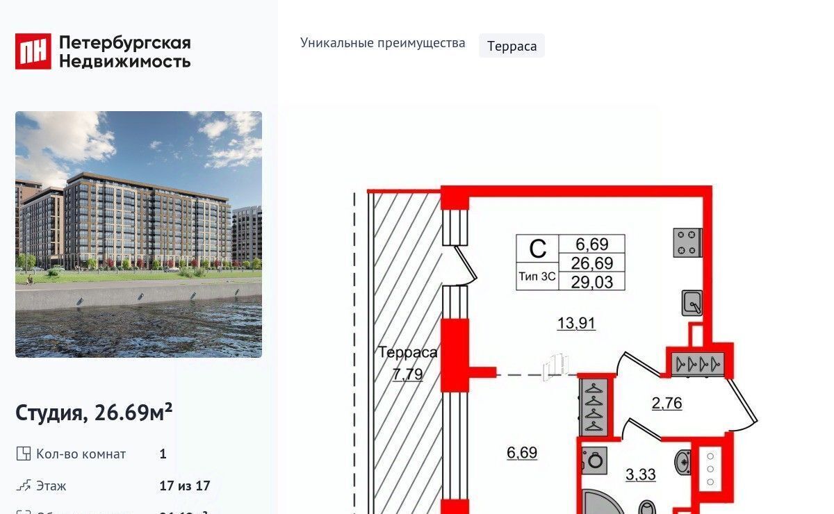 квартира г Санкт-Петербург метро Проспект Большевиков р-н Невский наб Октябрьская ЖК «SETL Ривьера» фото 1