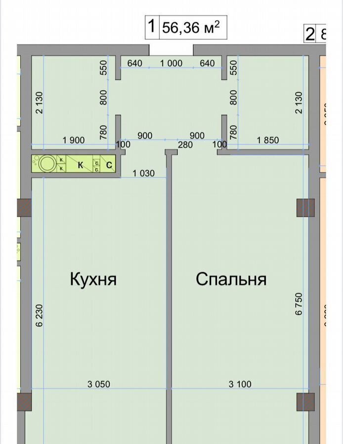 квартира г Нальчик Горная ул. Героя России Т. М. Тамазова, 3 фото 26
