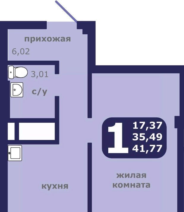 квартира г Красноярск р-н Ленинский ул Шевченко 1 ЖК «Нойланд-Черемушки» фото 1