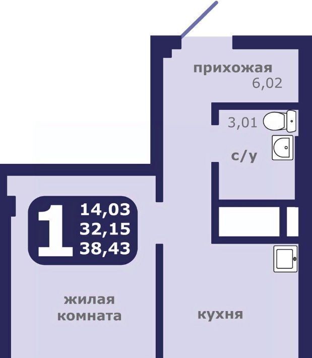 квартира г Красноярск р-н Ленинский ул Шевченко 1 ЖК «Нойланд-Черемушки» фото 1