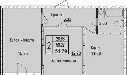 квартира г Краснодар р-н Карасунский ул им. Владимира Жириновского 7 фото 2