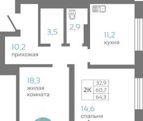 квартира г Красноярск р-н Советский ул Авиаторов 7/2 ЖК МАЭСТРО фото 1