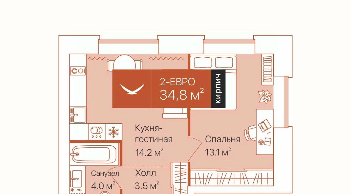 квартира г Тюмень р-н Ленинский ул Республики 204к/12 фото 1
