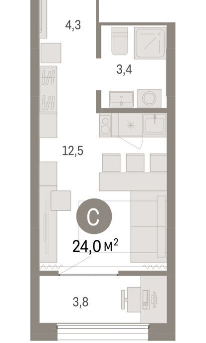 квартира г Тюмень ул Краснооктябрьская 4к/3 фото 2