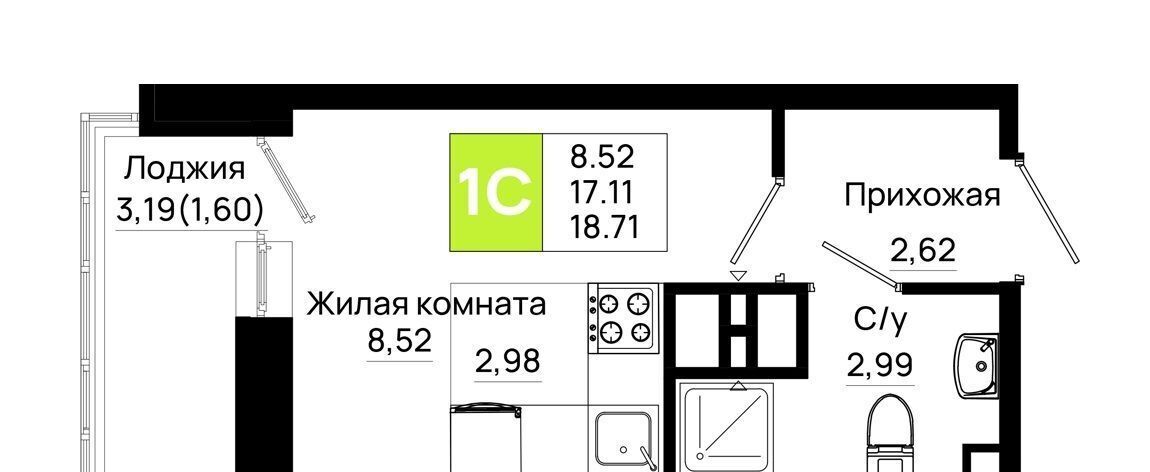 квартира г Ростов-на-Дону р-н Октябрьский пер Нефтекачка ЖК «Октябрь Парк» фото 1