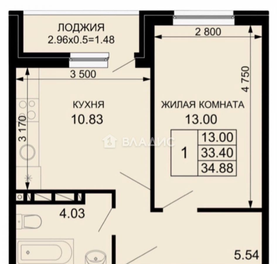 квартира г Краснодар р-н Прикубанский ул Скандинавская 1к/13 фото 27