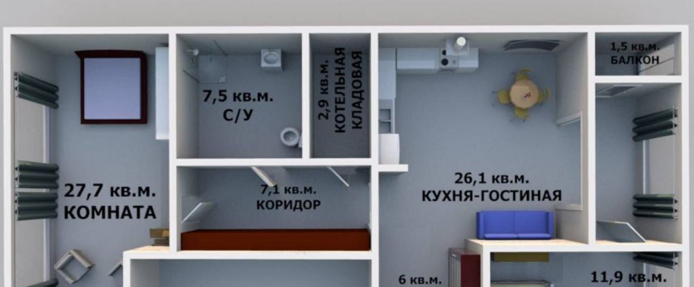 квартира р-н Анапский г Анапа ул Ленина 43 фото 3