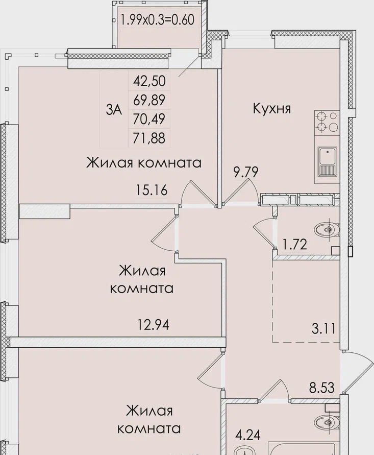 квартира г Ростов-на-Дону р-н Ленинский пр-кт Сиверса 12д фото 1
