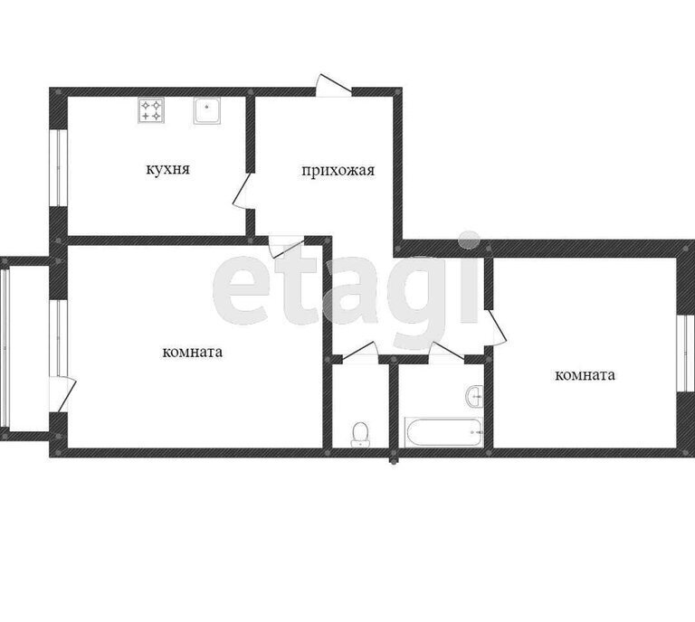 квартира г Кострома ул Федосеева 8 фото 1