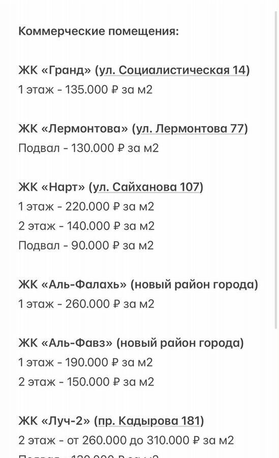 свободного назначения г Грозный пр-т Ахмат-Хаджи Абдулхамидовича Кадырова, 181 фото 7