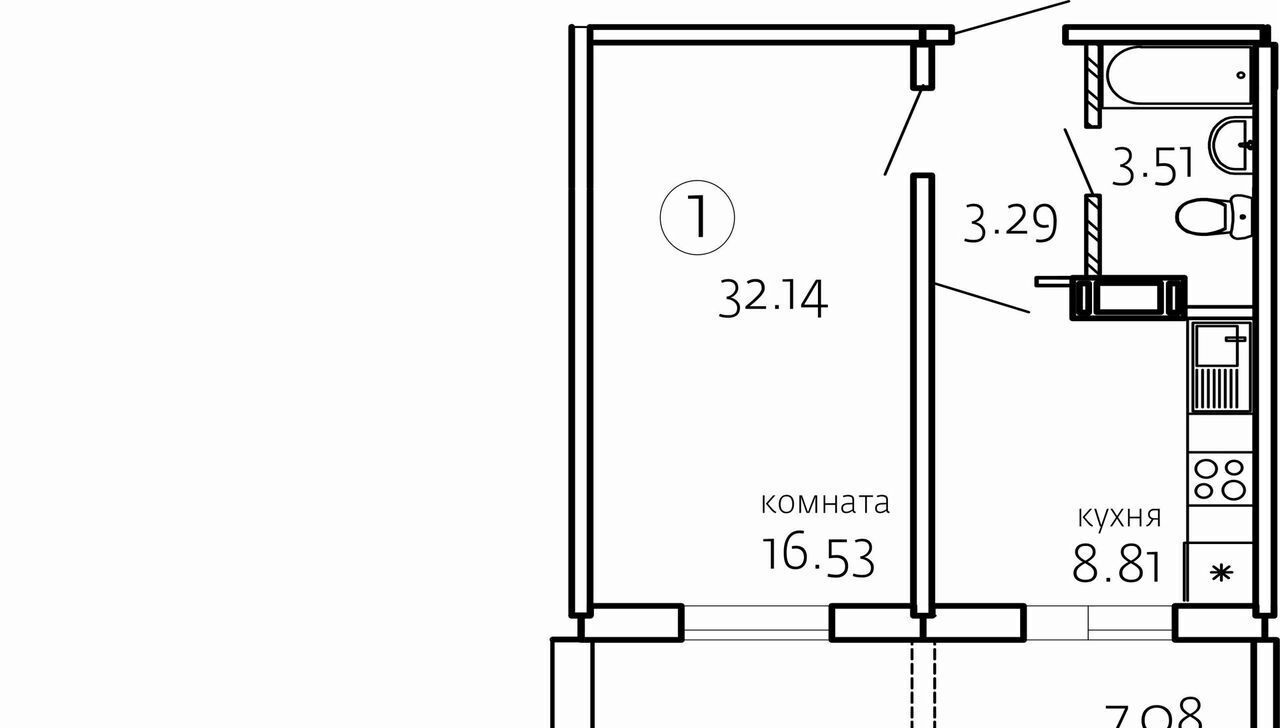 квартира г Челябинск р-н Курчатовский ул Маршала Чуйкова 26а фото 1