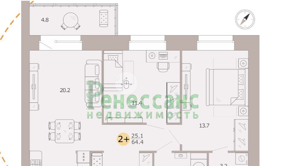 квартира г Брянск р-н Советский ул Крапивницкого 39/1 фото 1