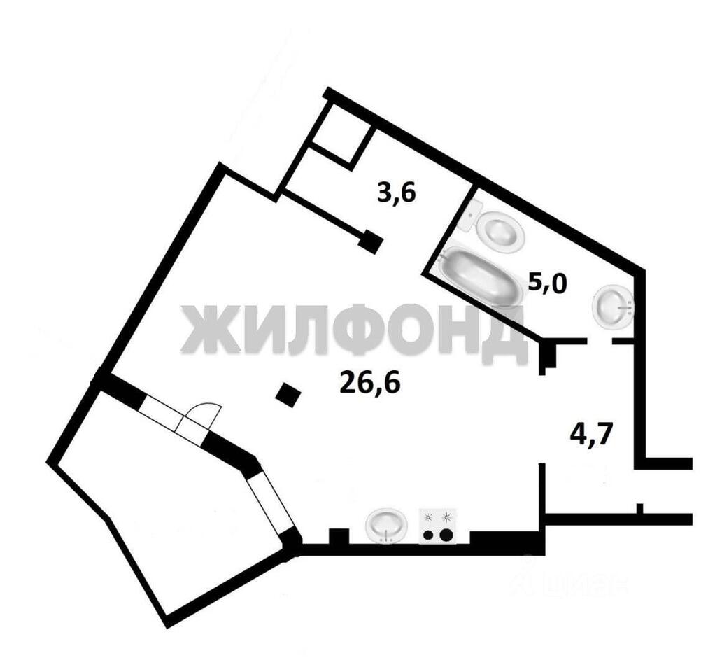 квартира г Новосибирск р-н Октябрьский ул В.Высоцкого 45 ЖК «Лазурный» фото 12