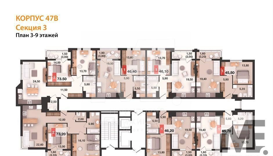 квартира г Калининград р-н Ленинградский ул Елизаветинская 47 фото 3
