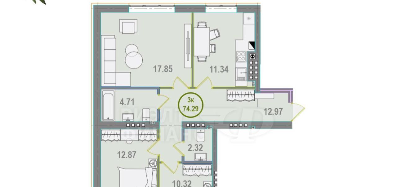 квартира г Калининград р-н Московский ул Тбилисская 5 фото 2