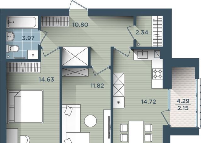 квартира р-н Центральный ул Сержанта Мишина 81к/3 фото