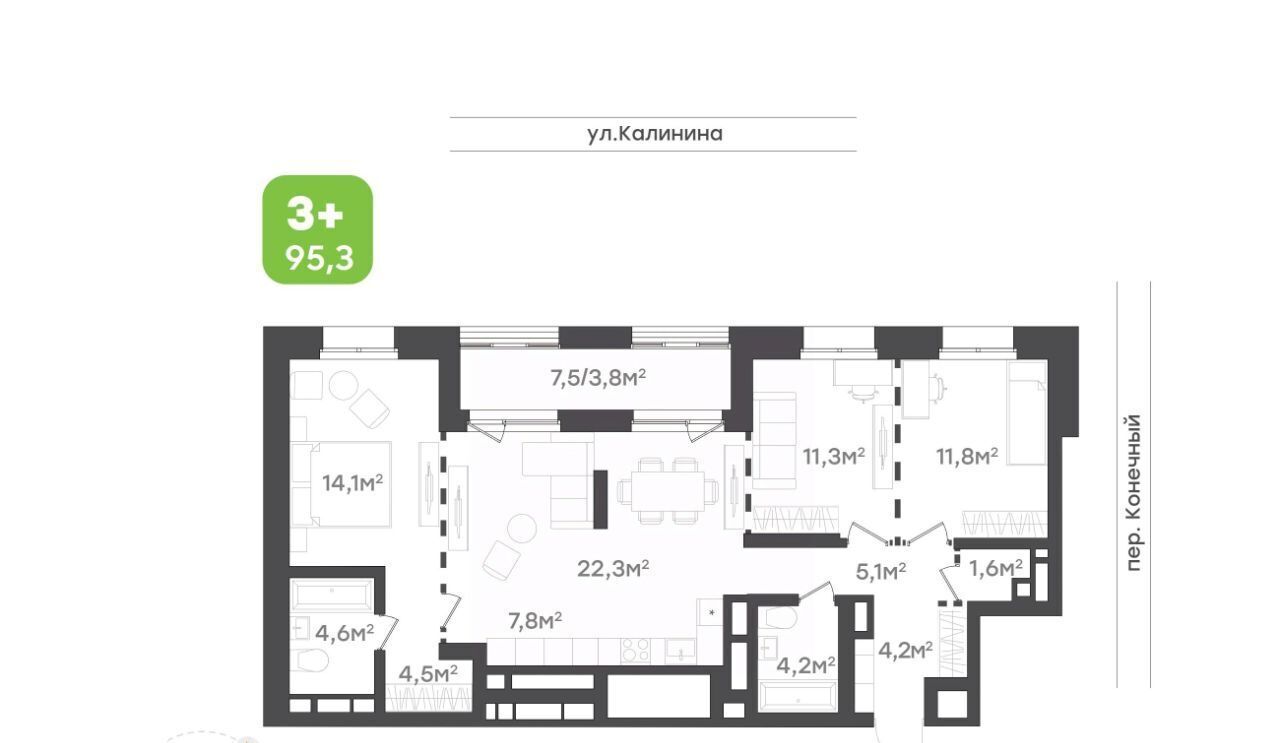 квартира г Хабаровск р-н Центральный ул Калинина фото 1