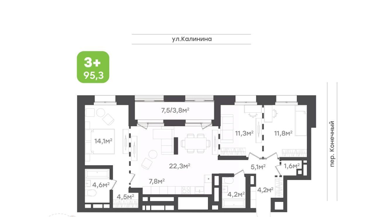 квартира г Хабаровск р-н Центральный ул Калинина фото 1
