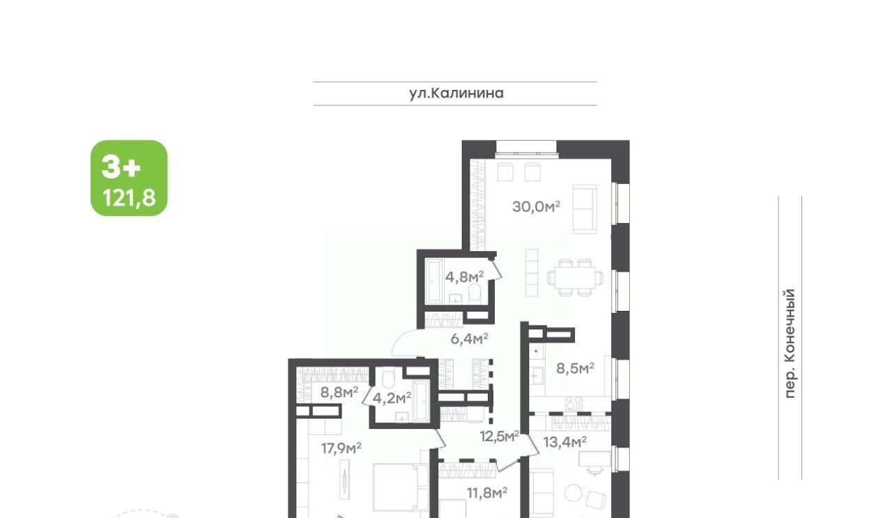 квартира г Хабаровск р-н Центральный ул Калинина фото 1