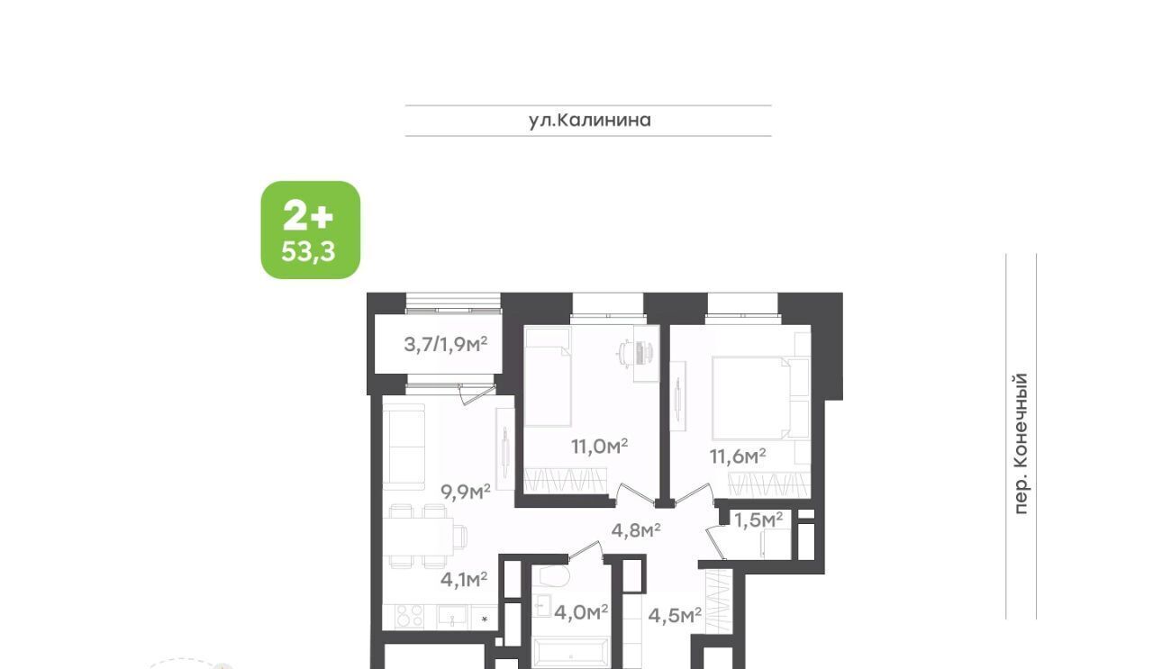квартира г Хабаровск р-н Центральный ул Калинина фото 1