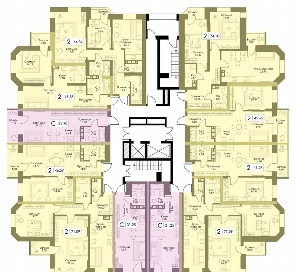квартира г Тверь р-н Московский ул Коминтерна 91 корп. 2 фото 2