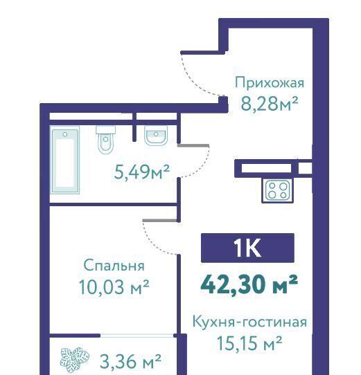квартира г Тюмень р-н Ленинский ул Павла Никольского 10 ЖК «Акватория» корп. 1, блок-секция 1 фото 2