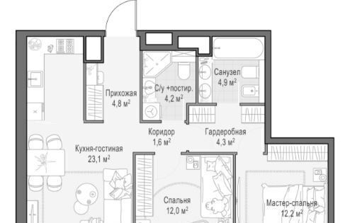 квартира г Москва метро Минская пр-кт Генерала Дорохова 39к/1в муниципальный округ Раменки фото 7