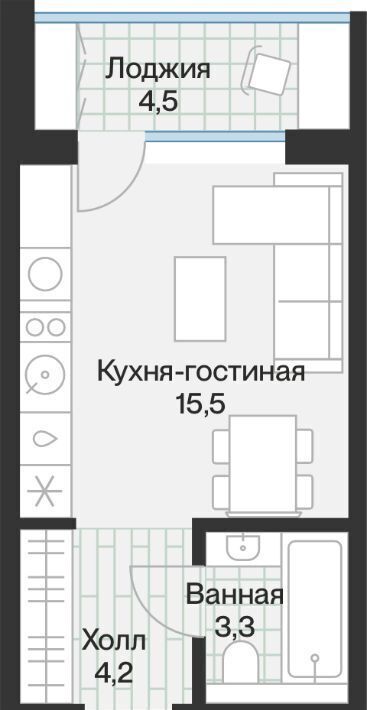 квартира г Тюмень р-н Калининский ул Игоря Комиссарова 8 Калининский административный округ фото 1