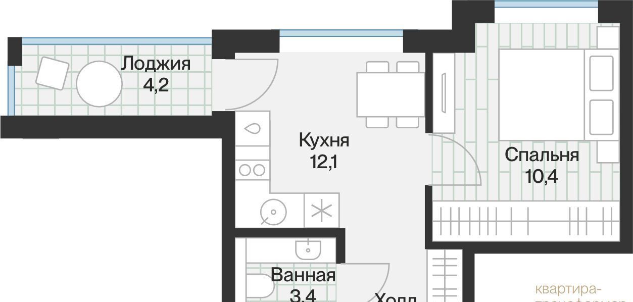 квартира г Тюмень р-н Калининский ул Игоря Комиссарова 8 Калининский административный округ фото 1