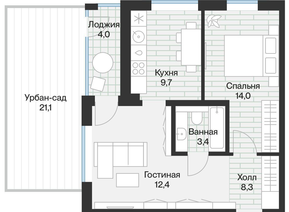 квартира г Тюмень р-н Калининский ул Игоря Комиссарова 7 Калининский административный округ фото 1