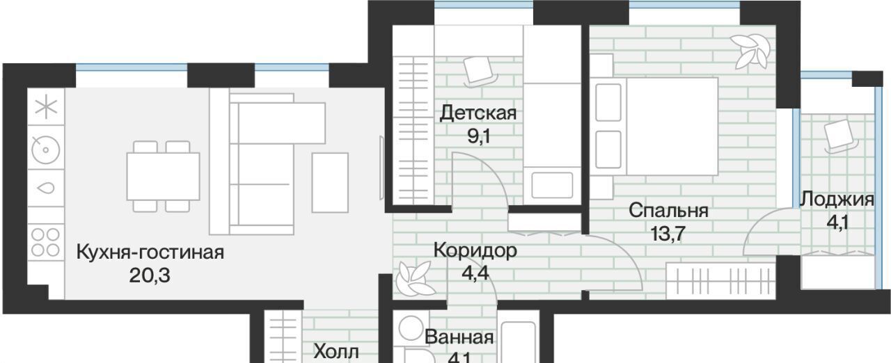 квартира г Тюмень р-н Калининский ул Игоря Комиссарова 17 Калининский административный округ фото 3