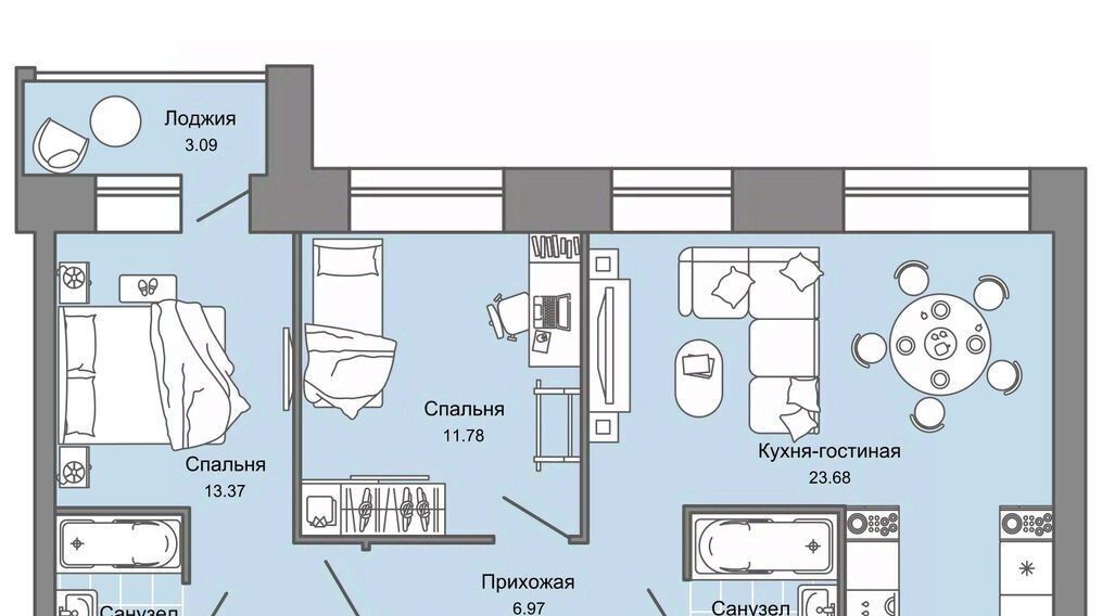 квартира г Пермь р-н Дзержинский ул Дзержинского 29б ЖК Камаполис фото 1