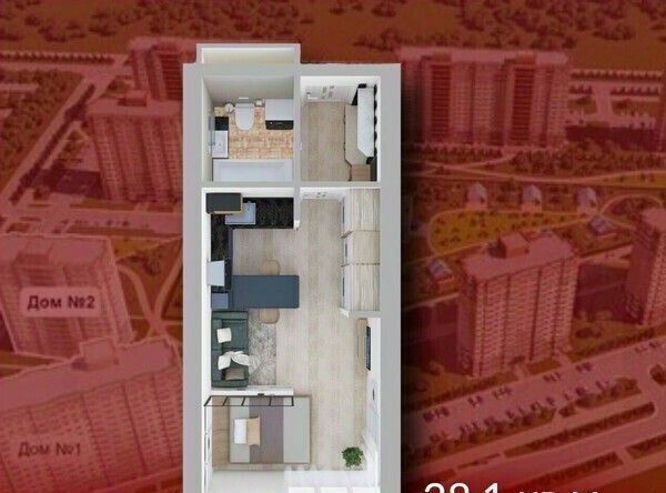 квартира г Кемерово р-н Рудничный Лесная Поляна б-р Солнечный жилрайон, комплекс фото 1