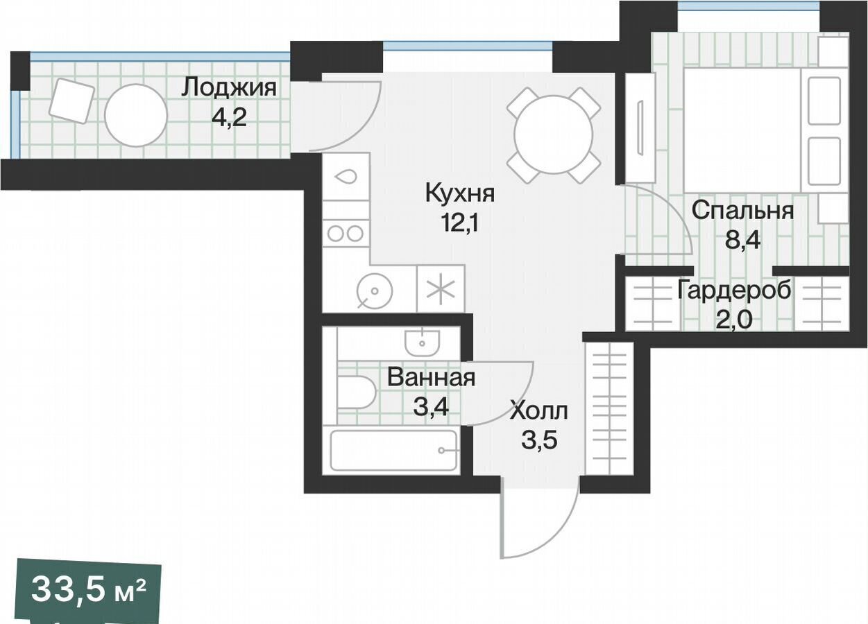 квартира г Тюмень р-н Калининский ул Ямская 936 ЖК «Эклипт» Калининский административный округ фото 2