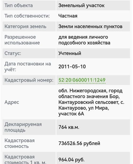 земля г Бор с Кантаурово (Кантауровский с/с) фото 2