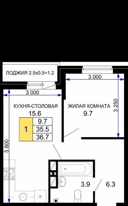 квартира г Краснодар р-н Прикубанский ул им. лётчика Позднякова 2к/14 ЖК «Дыхание» фото 1