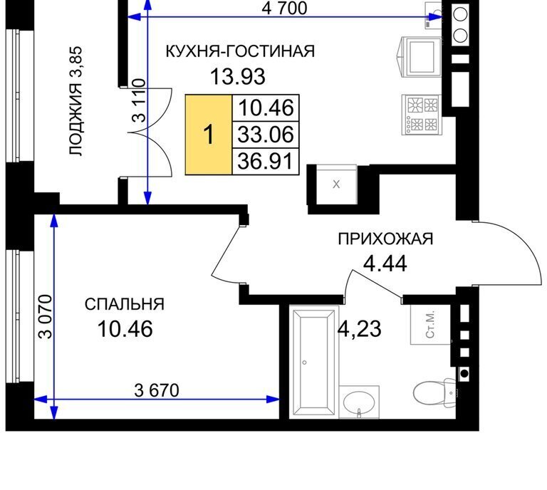 квартира р-н Гурьевский г Гурьевск ЖК «Включи» фото 1