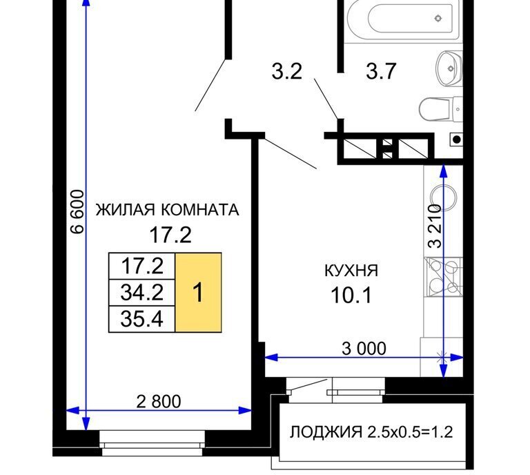 квартира г Краснодар ЖК «Дыхание» фото 1