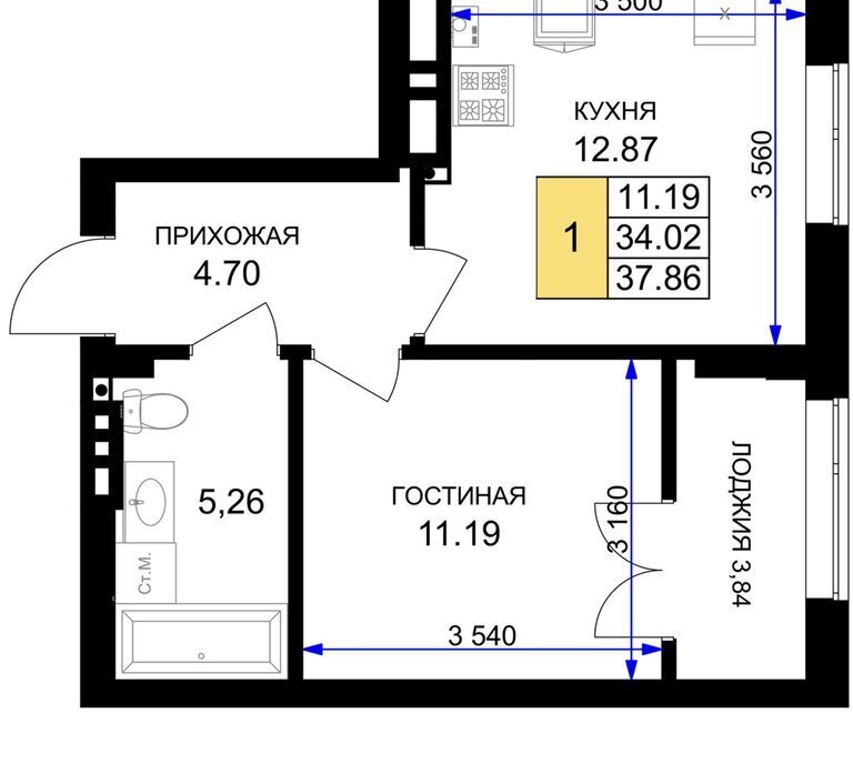квартира р-н Гурьевский г Гурьевск ЖК «Включи» фото 1