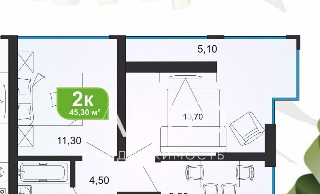 квартира г Сочи р-н Хостинский микрорайон Бытха ул Ясногорская 16/6к 3 фото 8