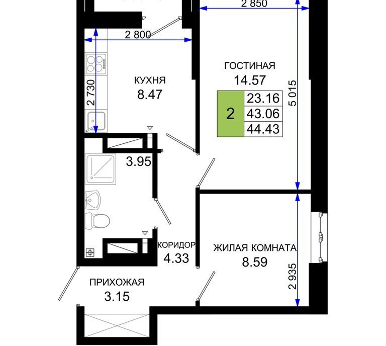 квартира г Ростов-на-Дону Нефтекачка ЖК «Октябрь Парк» квартал фото 1
