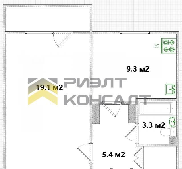 квартира г Омск р-н Советский ул Малиновского 6/1 фото 14